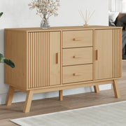 Credenza-Buffet-Armadio da cucina OLDEN Marrone 114x43x73,5 cm in Legno Massello di Pino 850809