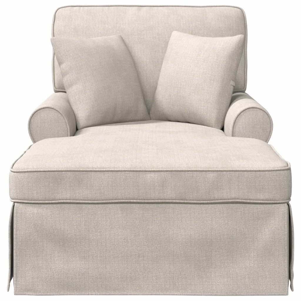 Chaise Longe con Gonna con cuscino Crema 157 x 91 x 91 cm ARES 42022954