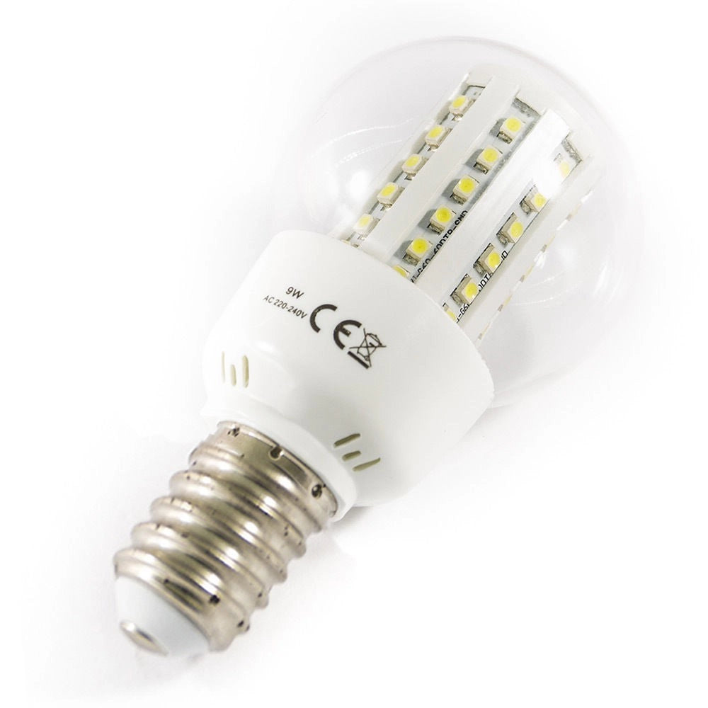 Trade Shop - Lampadina Led Con 60smd E27 E14 9w Lunga Durata - Luce Calda E Fredda - -bianco Caldo      E27-