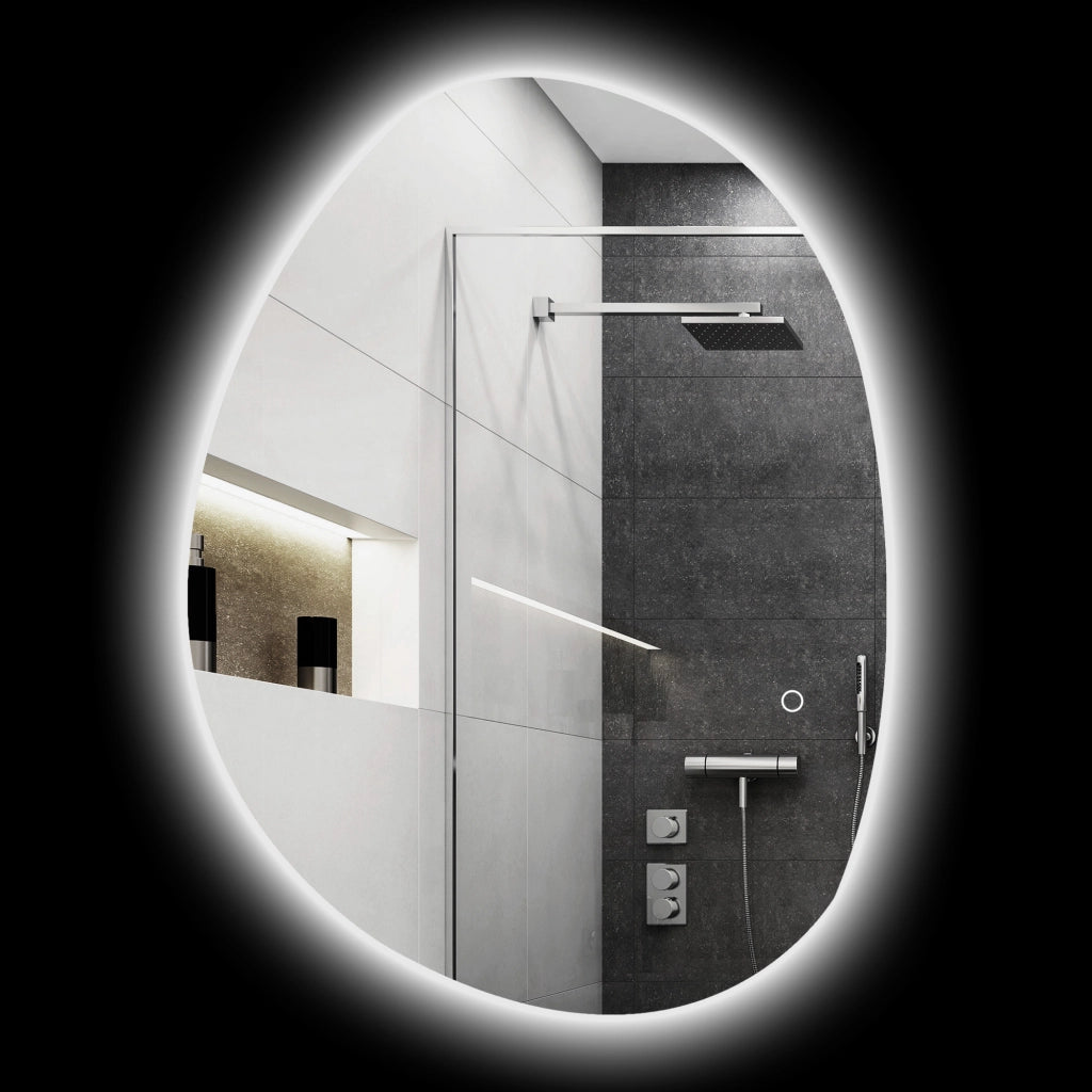 Specchio da Bagno con Luce LED ¨C Zephmum ¨C Bianco 80x60 cm