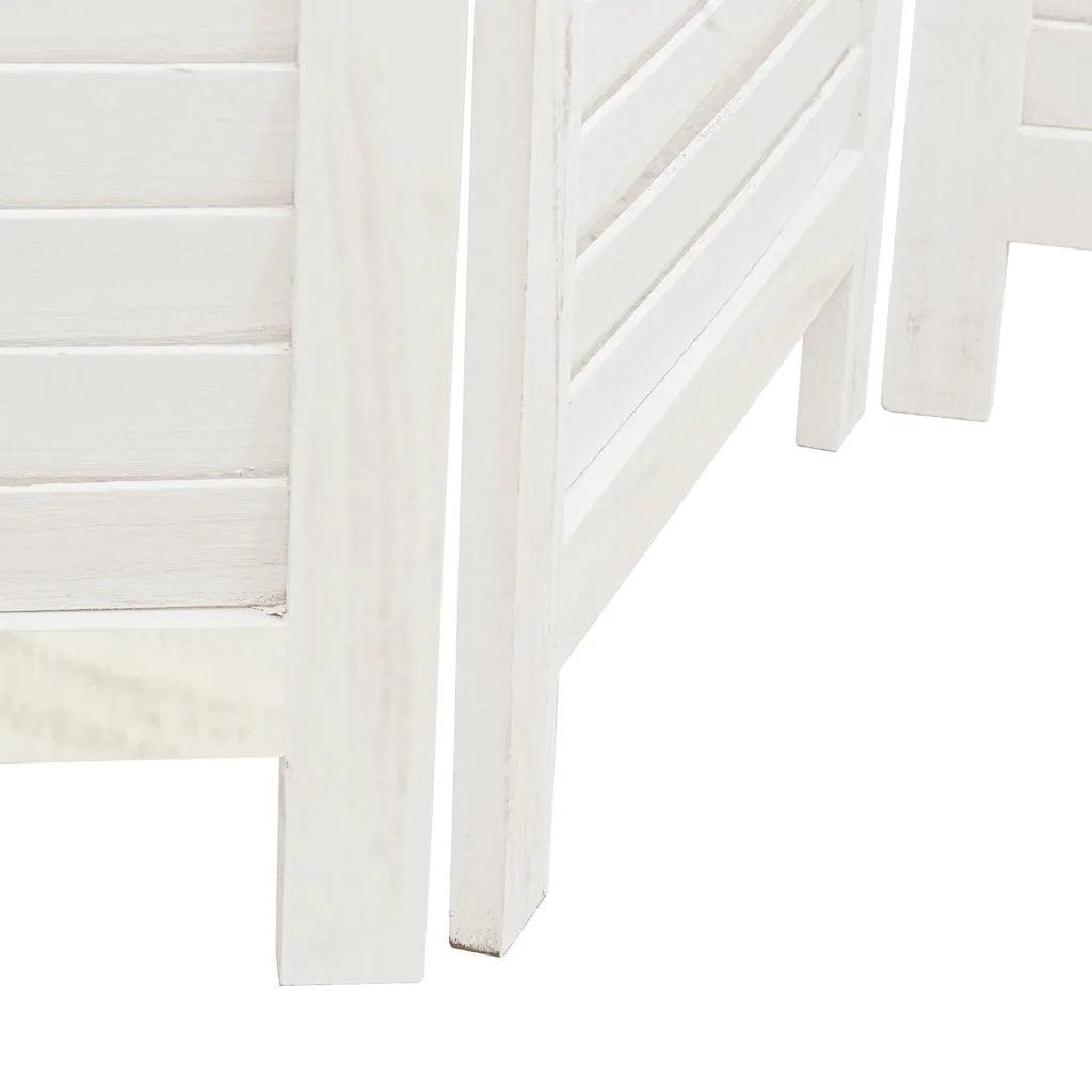 vidaXL Divisorio Ambienti 6Pannelli Bianco Legno Massello di Paulownia