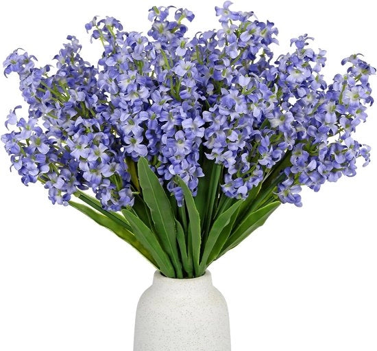 Set di fiori artificiali di 5 pezzi, lavanda e giacinto per vasi, fiori decorativi per stile primaverile e rurale in casa
