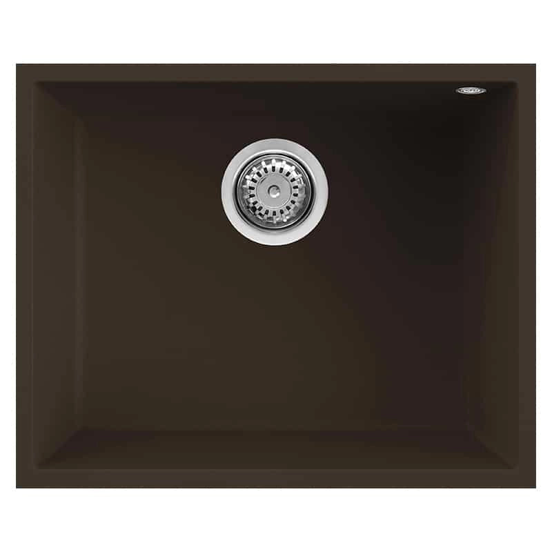 Lavello Elleci Incasso 1 vasca 54x44 Quadra 105 Sottotop Granitek Espresso Marrone LGQ10578BSO