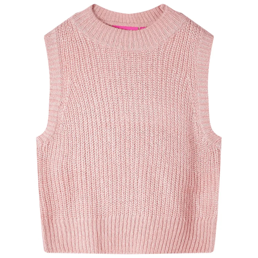 Gilet da Bambina Lavorato a Maglia Rosa Chiaro 104cod mxl 84504