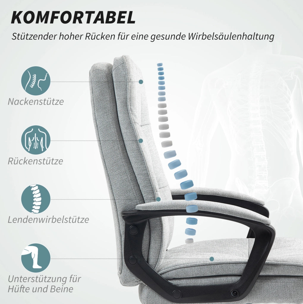 Sedia da ufficio ergonomica grigia con funzione basculante