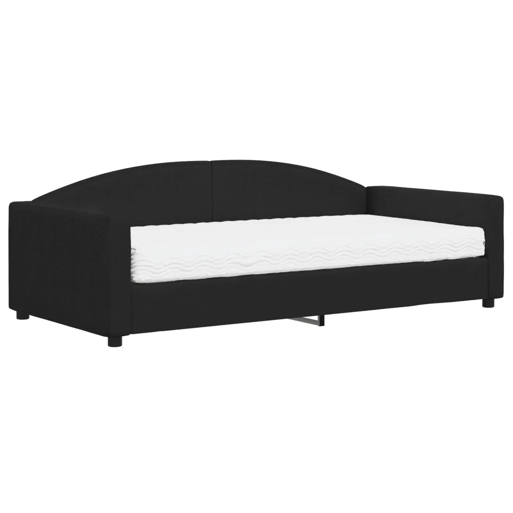Divano Letto con Materasso-Sofa Letto-Daybed Nero 100x200 cm in Tessuto 947489