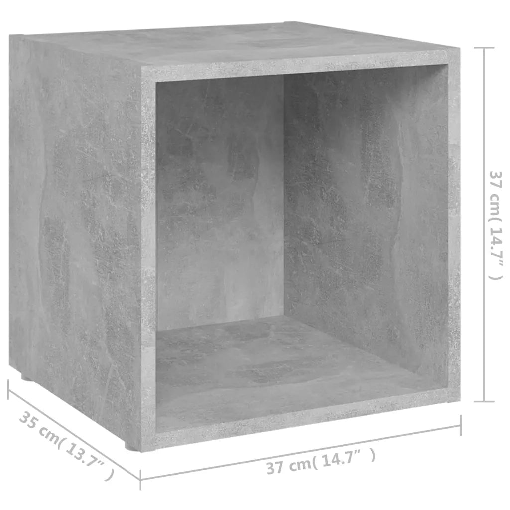 Mobili Porta TV 4pz Grigio Cemento 37x35x37cm Legno Multistrato 805512