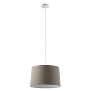 Vivien Sospensione Bianca, Paralume Conico Tortora, Attacco E27, Potenza 75W, IP20, Diametro 48cm - Rossini Illuminazione