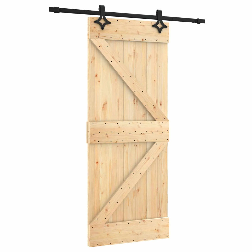 Porta scorrevole Naturale e Nero 85 x 210 cm