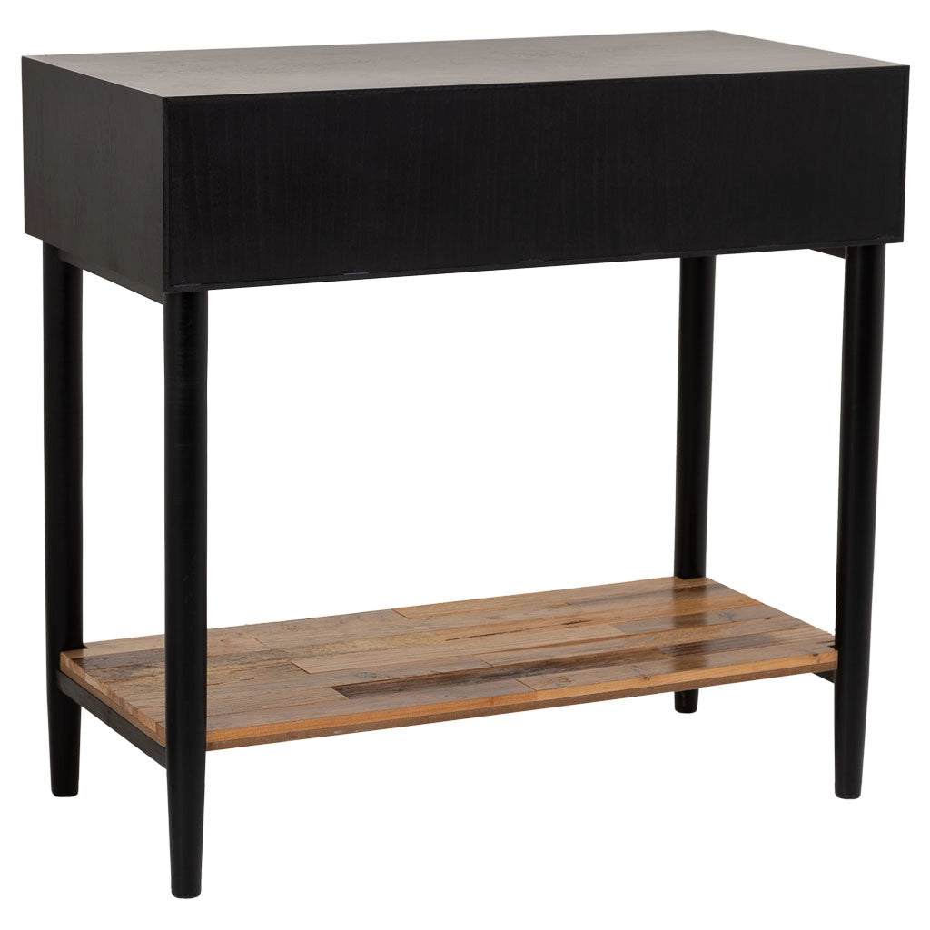 Mobile da ingresso in legno e metallo con 1 cassetto e 1 ripiano marrone 80X42X79