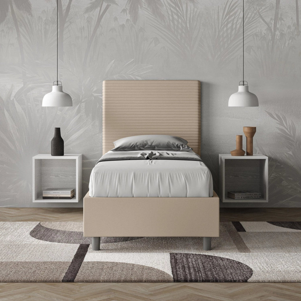 Letto Singolo 80x210 cm con Rete Focus Tortora