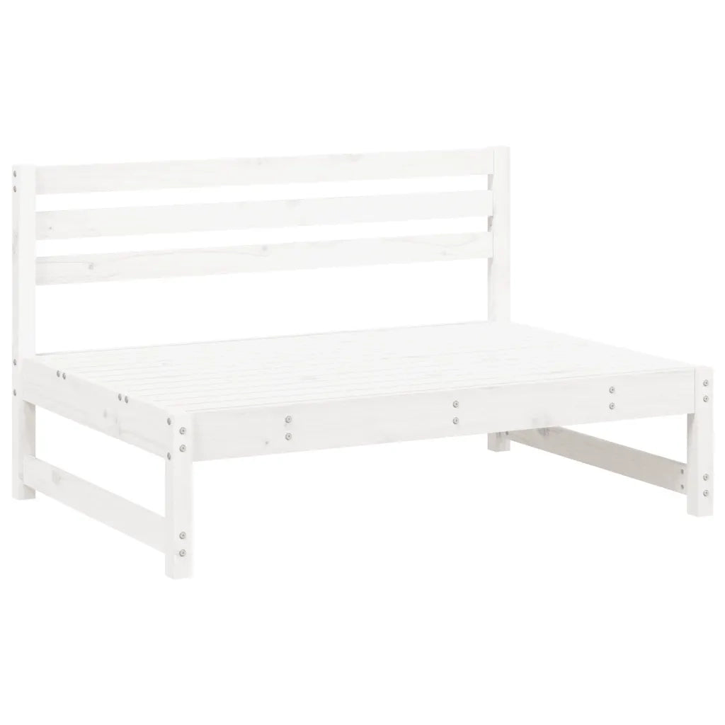Divano componibile-Divani Centrali Giardino 2pz Bianchi 120x80cm Massello Pino