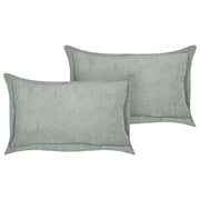 Set di 2 cuscini decorativi in velluto a coste verde chiaro 47 x 27 cm stile moderno tradizionale