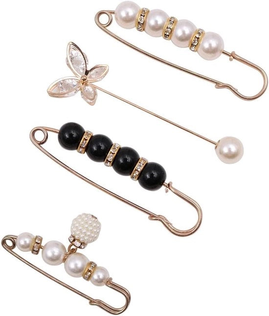 Set di 4 Broches Decorativi per Accessori di Abbigliamento con Luce Verde