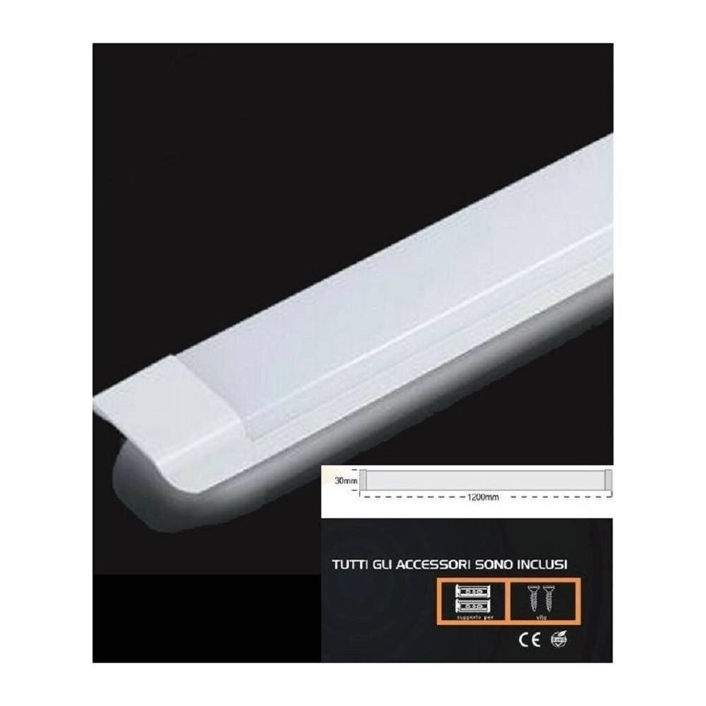 Trade Shop - Plafoniera Led Slim 54w 120cm Sottopensile Ripiani Luce Calda Fredda Naturale - -bianco Naturale      -