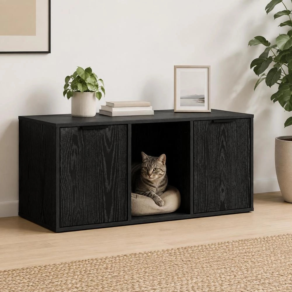 Mobile Per Gatti Rovere Nero 100 X 49 X 45 Cm