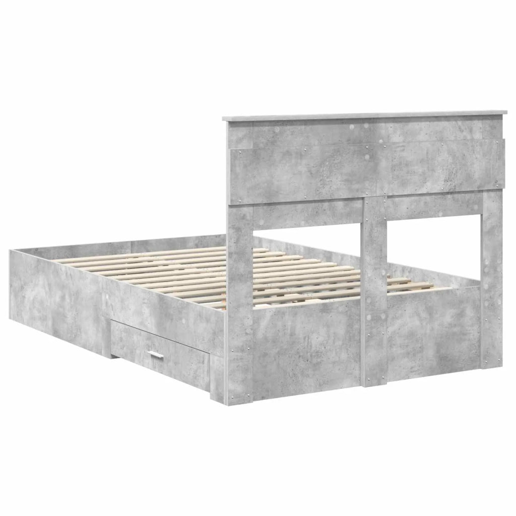 Struttura del letto con testiera Grigio cemento 120 x 190 cm