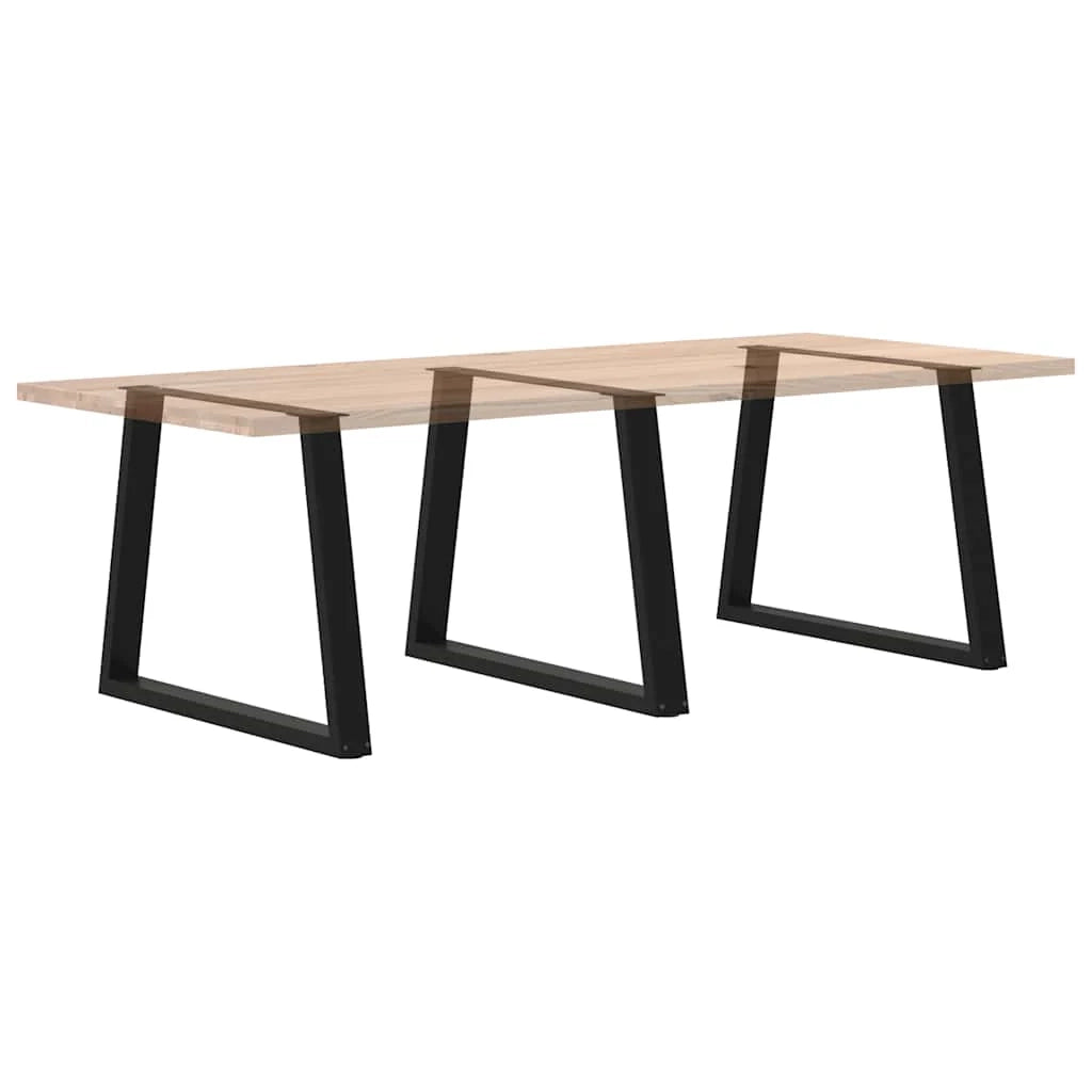 Set di 3 gambe regolabili per tavolo da pranzo a forma di V 90 x 73 cm design moderno acciaio nero 02_0056880