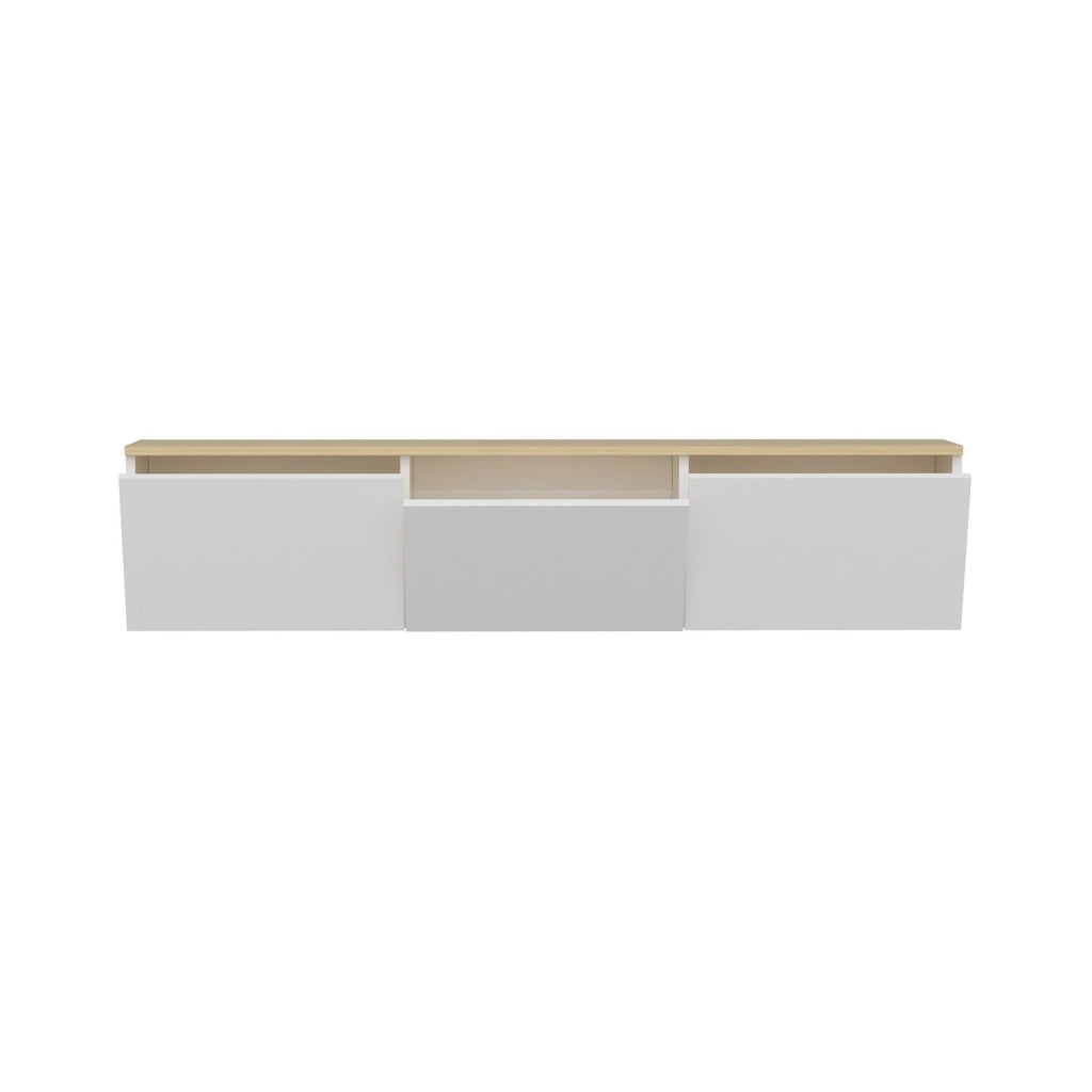 Mobile TV in legno "Neon" - 160 x 32 x 35 cm - Rovere bianco