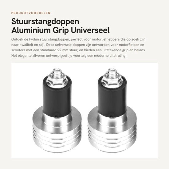 Manubrii di sterzo in alluminio universali 22 mm - 2 pezzi - Peso bilanciante - Lunghezza 54 mm - Manubrio di sterzo motorizzato