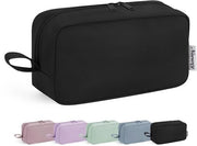 Tas Toletta Donna con Tasca per Cosmetici e Trucco, Borsa Trucco Donna Piccola, Borsa Trucco Donna (Nero, Grande)