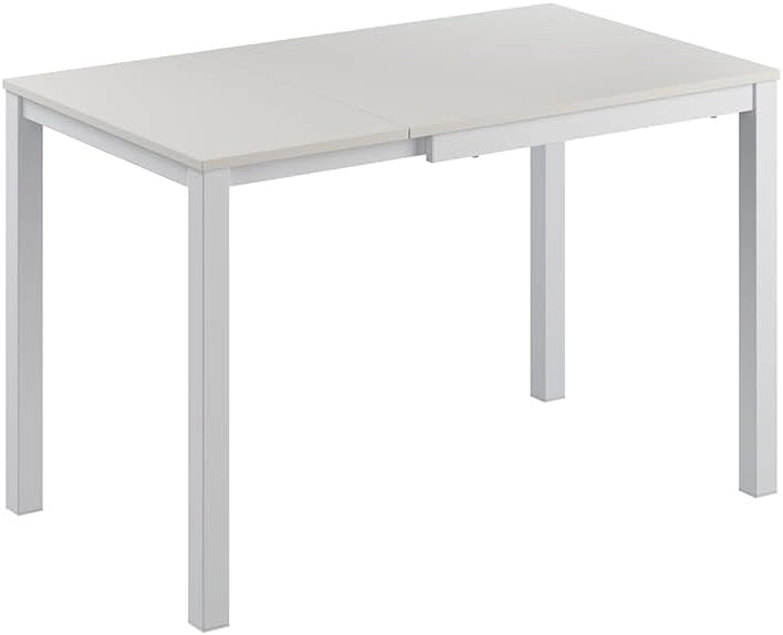 Tavolo da pranzo Granny, Bianco, 120 x 70 cm Estensibile, con funzione di estensione per lunghezze del tavolo variabili