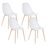 Set di 4 sedie da pranzo Seduta sintetica bianca Gambe in metallo Seduta moderna semplice e minimalista