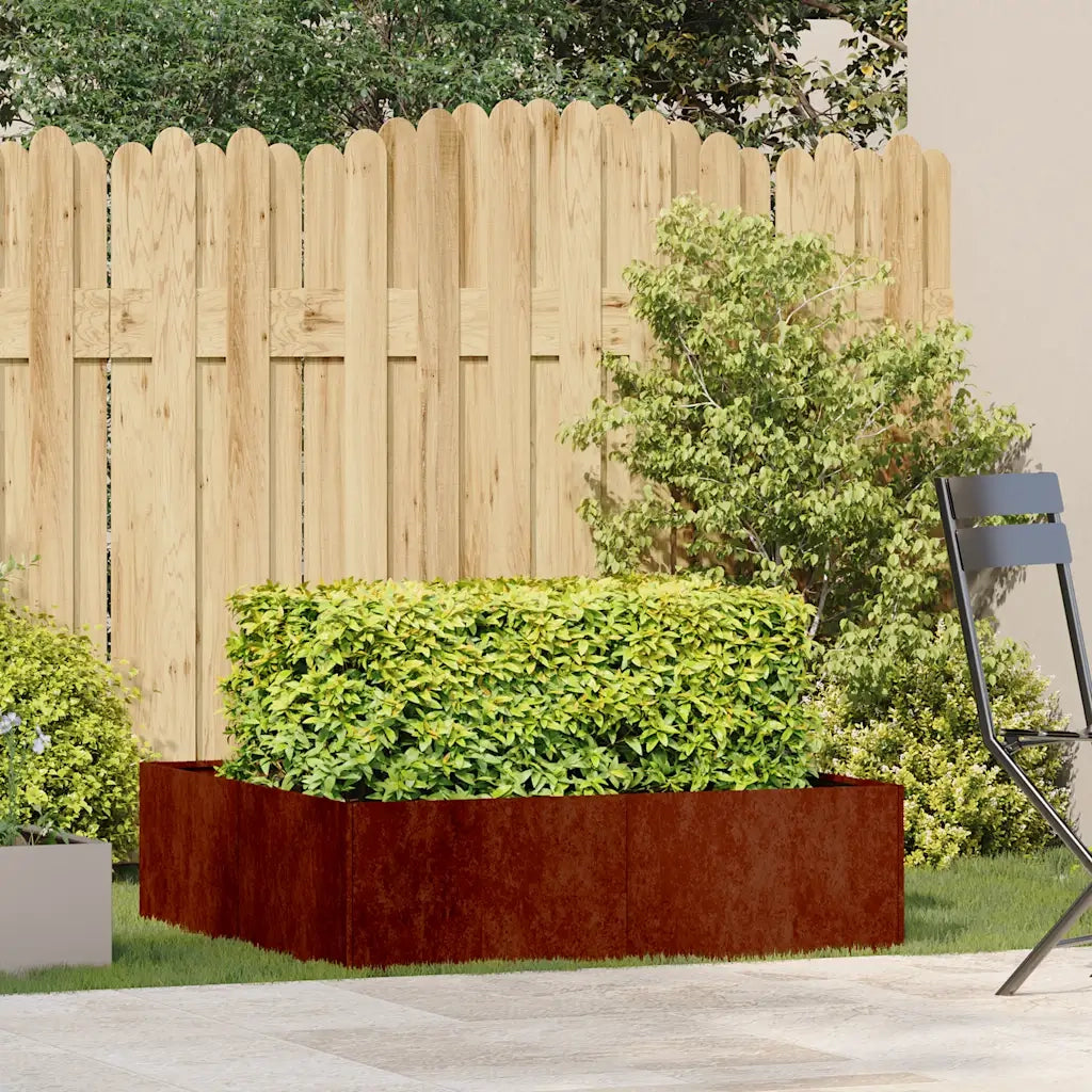 Fioriera Arrugginita 100x100x30 cm in Acciaio Corten 860814