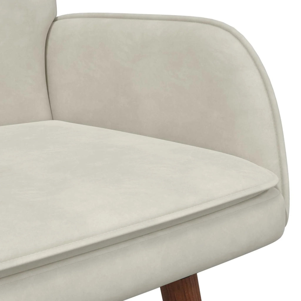 Sofa a Due Posti Crema 115 x 61 x 87 cm Velluto