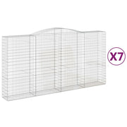 Set di 7 gabbioni ad arco per recinzione gabbia o muro di contenimento 400 x 50 x 200/220 cm ferro zincato argento 02_0041143