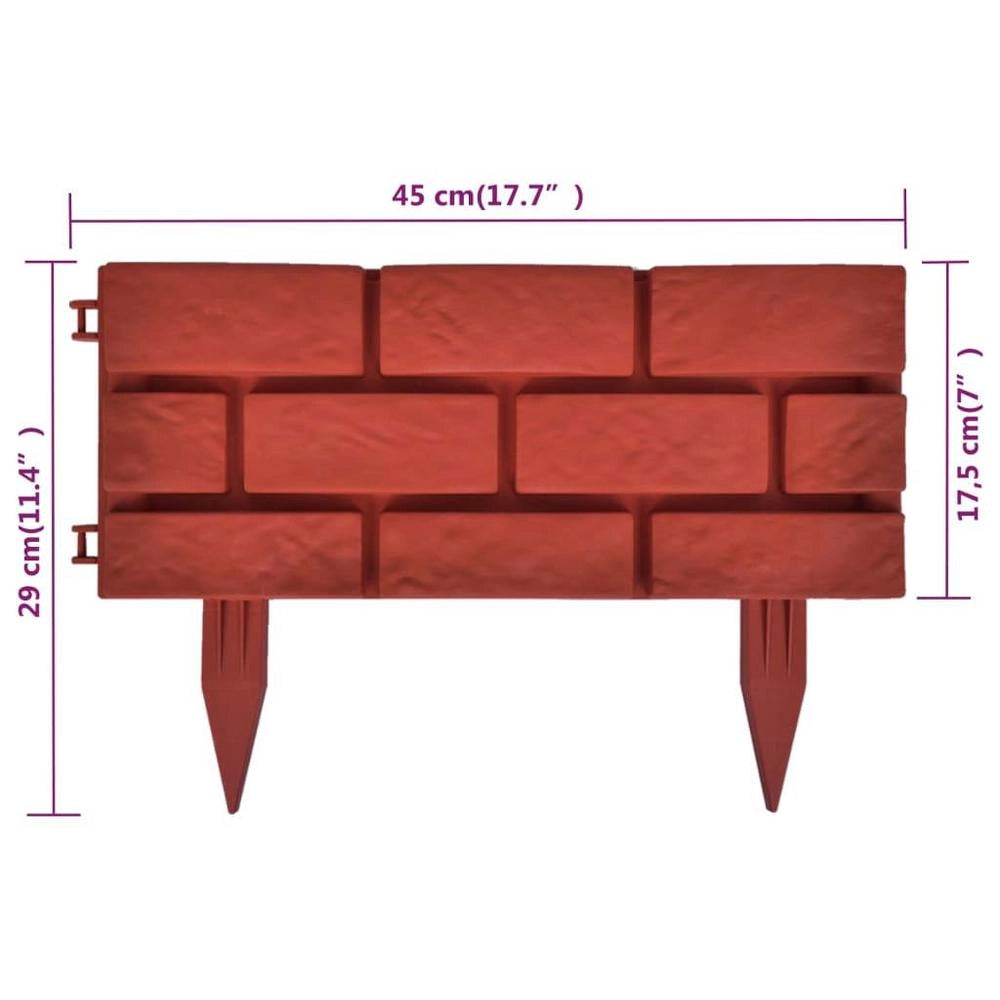 Lawn Edging, 11 Pieces, Brick Design