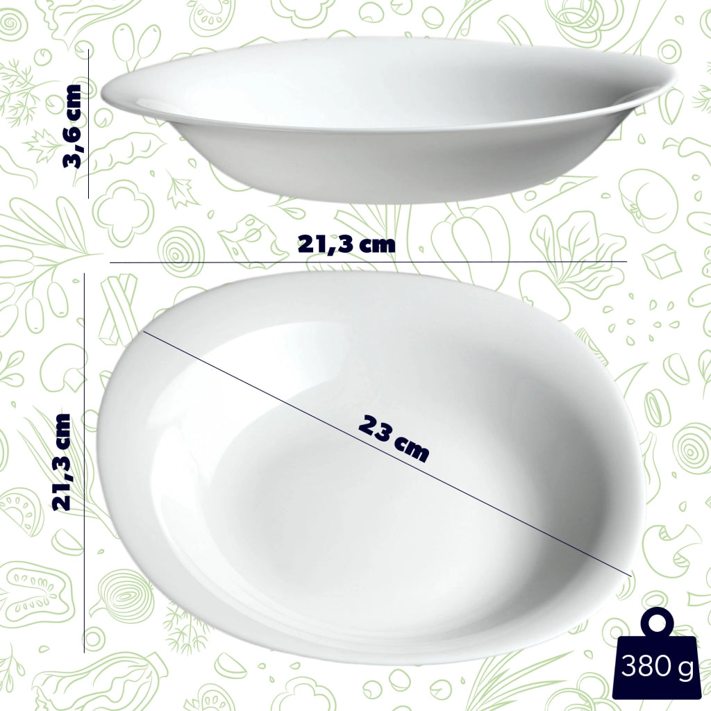Set di stoviglie KADAX da 12 piatti, colore bianco