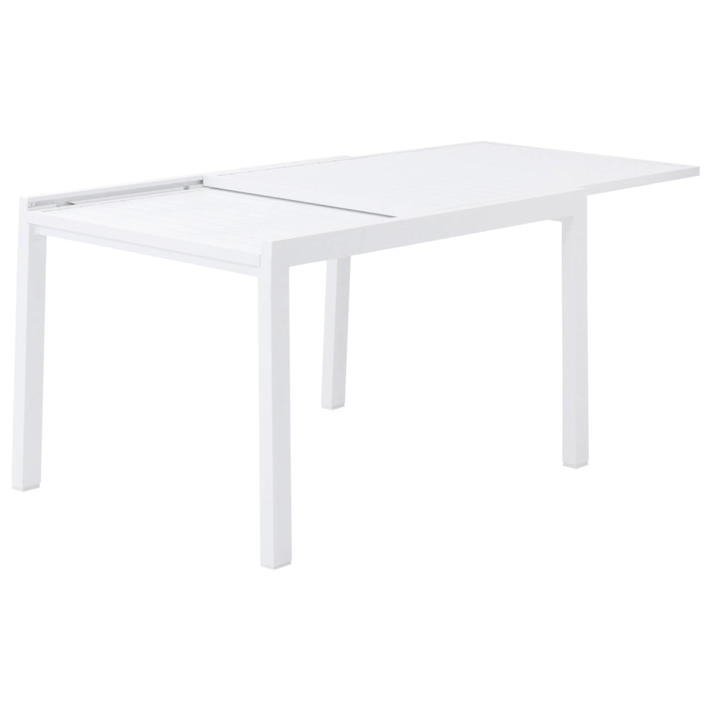 Set di mobili da giardino allungabili VENEZIA 132/264 in alluminio bianco - 10 posti a sedere