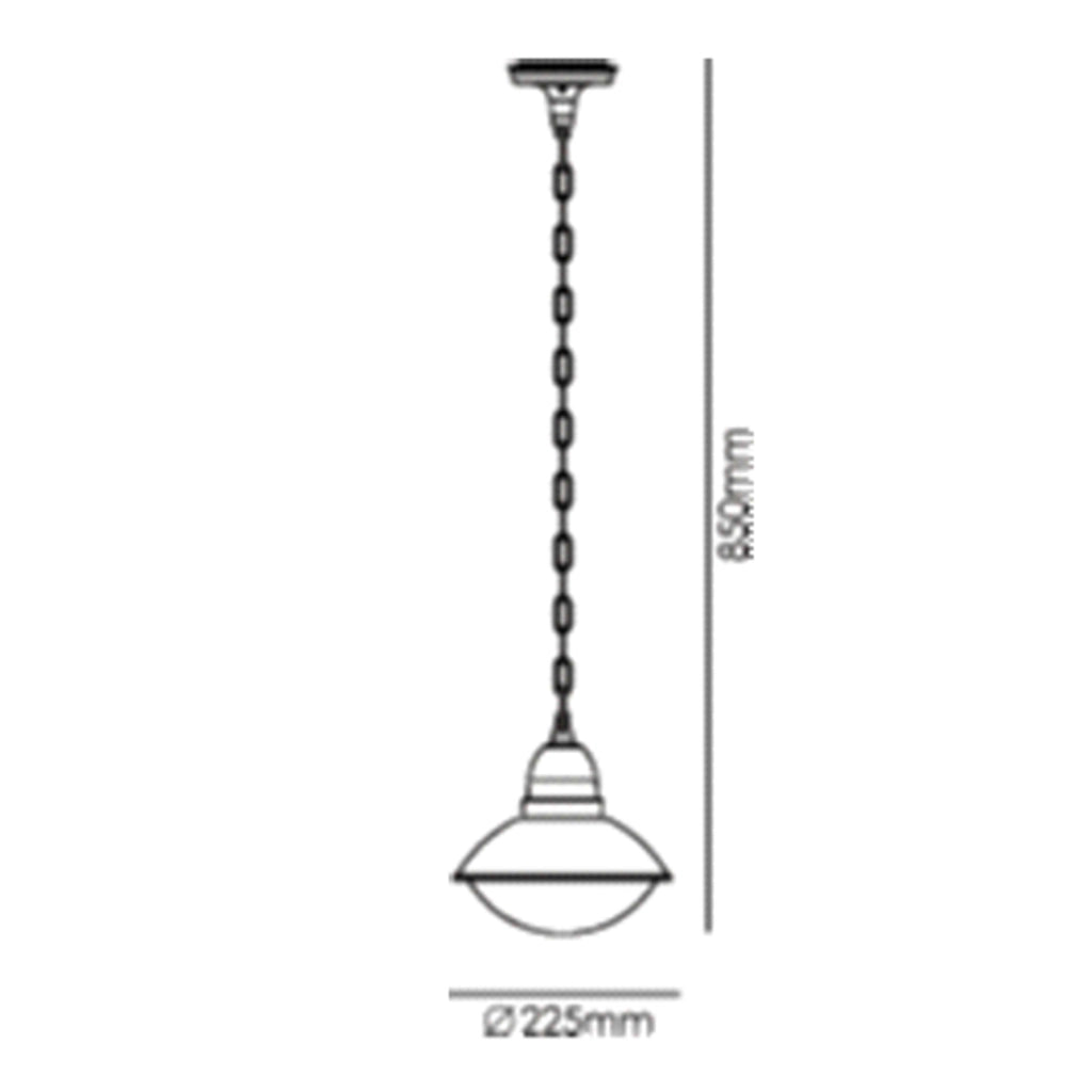 Sospensione Esterno Nordica Urban Alluminio Nero Bianco 1 Luce E27 Ip44