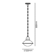 Sospensione Esterno Nordica Urban Alluminio Nero Bianco 1 Luce E27 Ip44