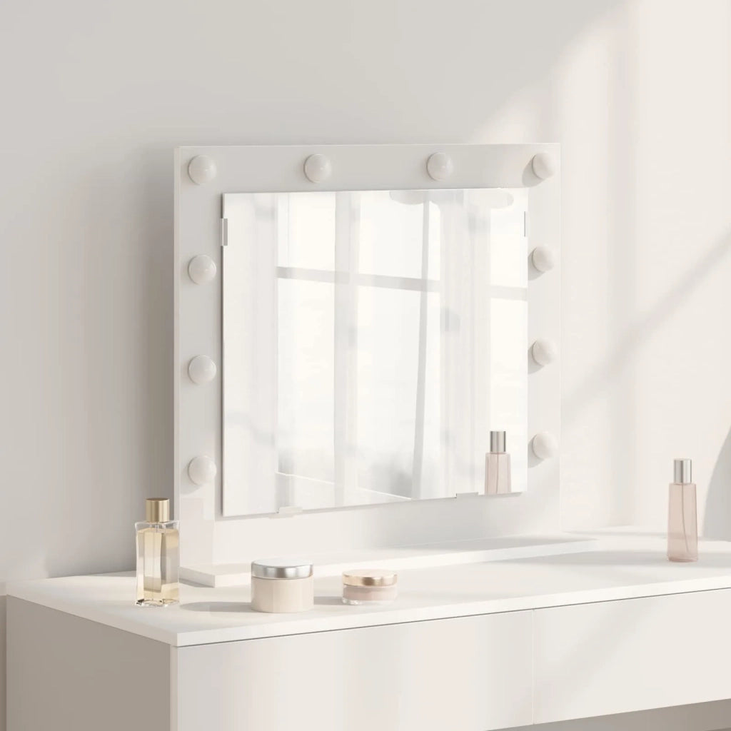 Specchio da Vanità Rettangolare Bianco 60 x 55 x 18 cm 868285