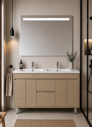 Mobile bagno con lavabo ORIGENBATH ISQUIA senza specchio 120x45 cm doppio lavabo estepa