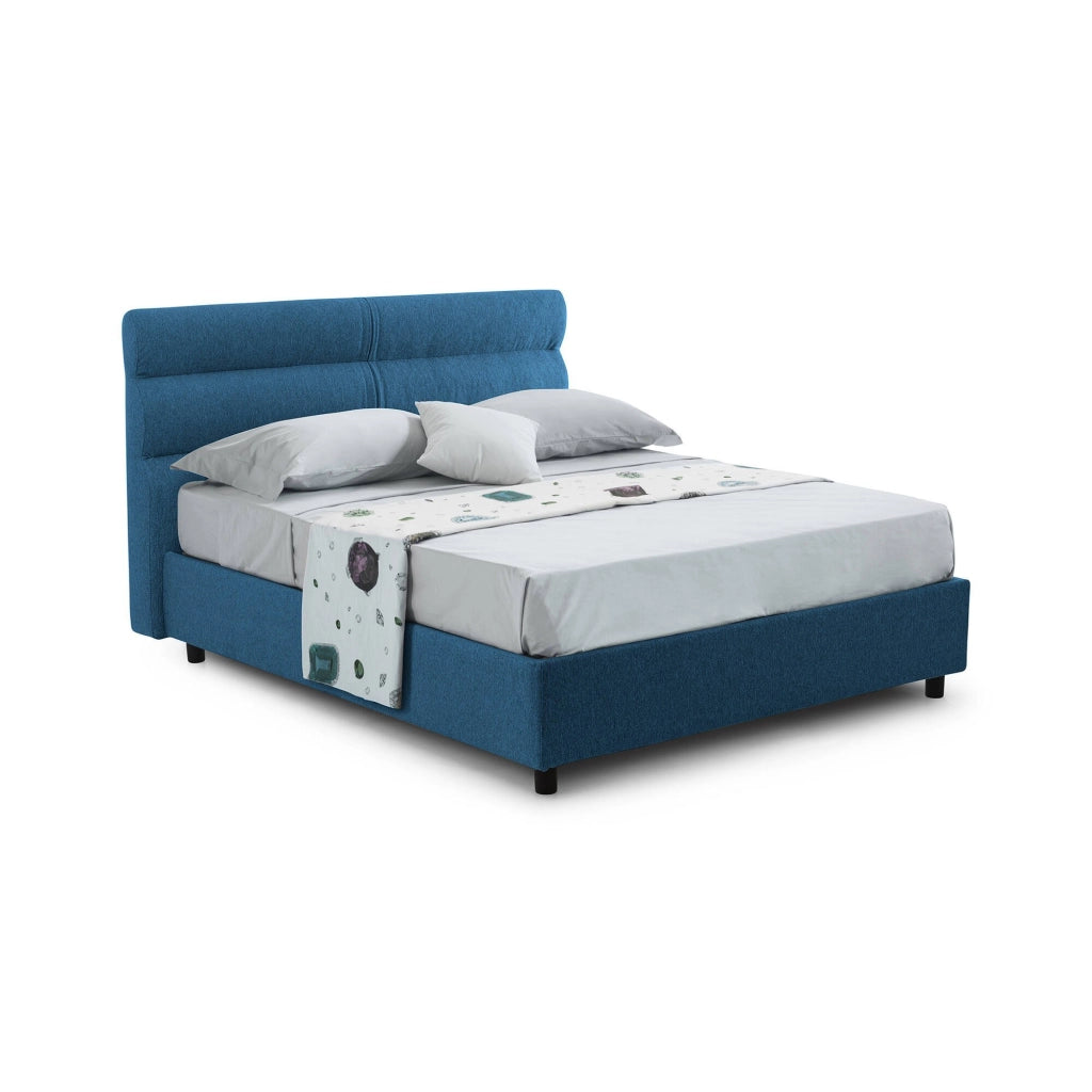 Letto Matrimoniale Briaglia, Letto Matrimoniale Sfoderabile Made in Italy, blu