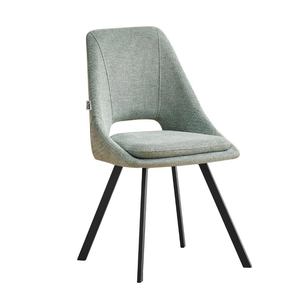 Set 2 sedie con cuscino imbottito tessuto verde Blauss