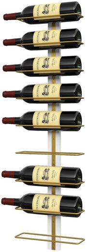 Wijnrek a muro per 9 flessine - wijnrek a muro in legno e metallo nero, appendi bottiglie per cucina, sala da pranzo, bar