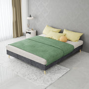 LETTO 140x200 cm Velluto olandese Grigio con testiera alta