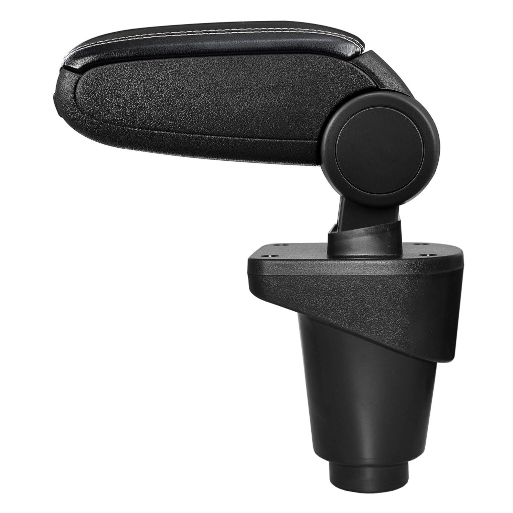 Bracciolo centrale per Fiat 500L con vano imbottito in similpelle nera con cuciture bianche 03_0000436