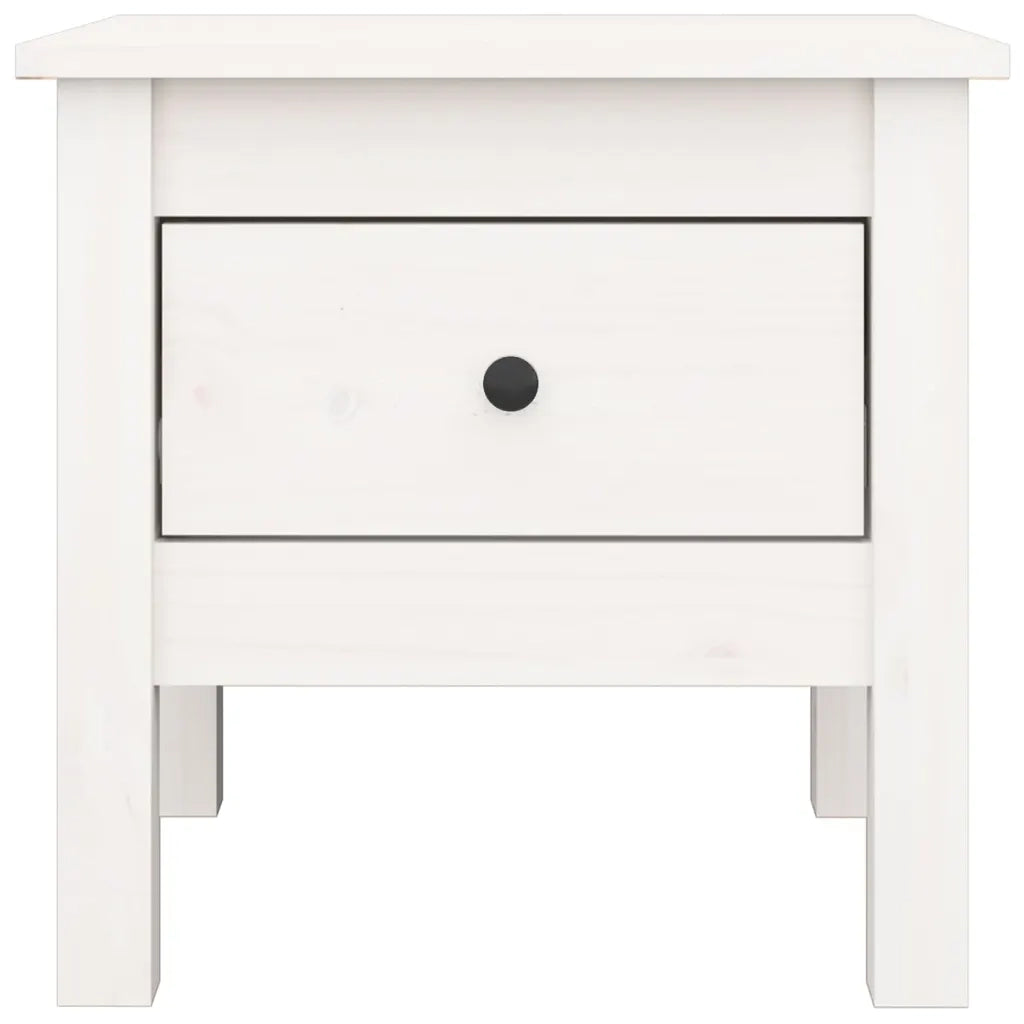 Tavolino Bianco 40x40x39 cm Legno Massello di Pino 813786