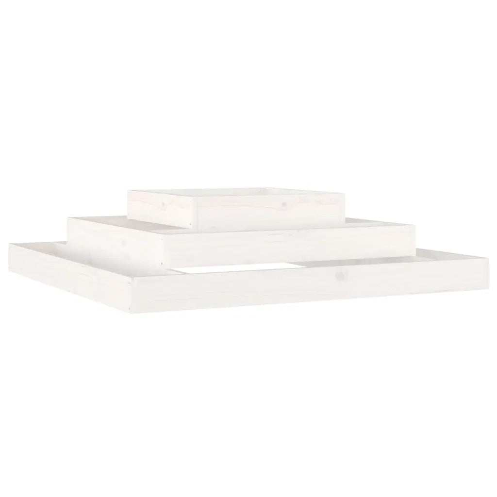 Fioriera | Cassetta per fiori | Vaso Bianca 110x110x27 cm in Legno Massello di Pino