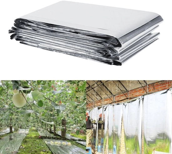 2 pezzi - Foglia riflettente argentata Mylar per serre - Foglia riflettente per piante - Foglia per la crescita delle piante - Incrementa efficacemente la crescita delle piante - 210 x 130 cm