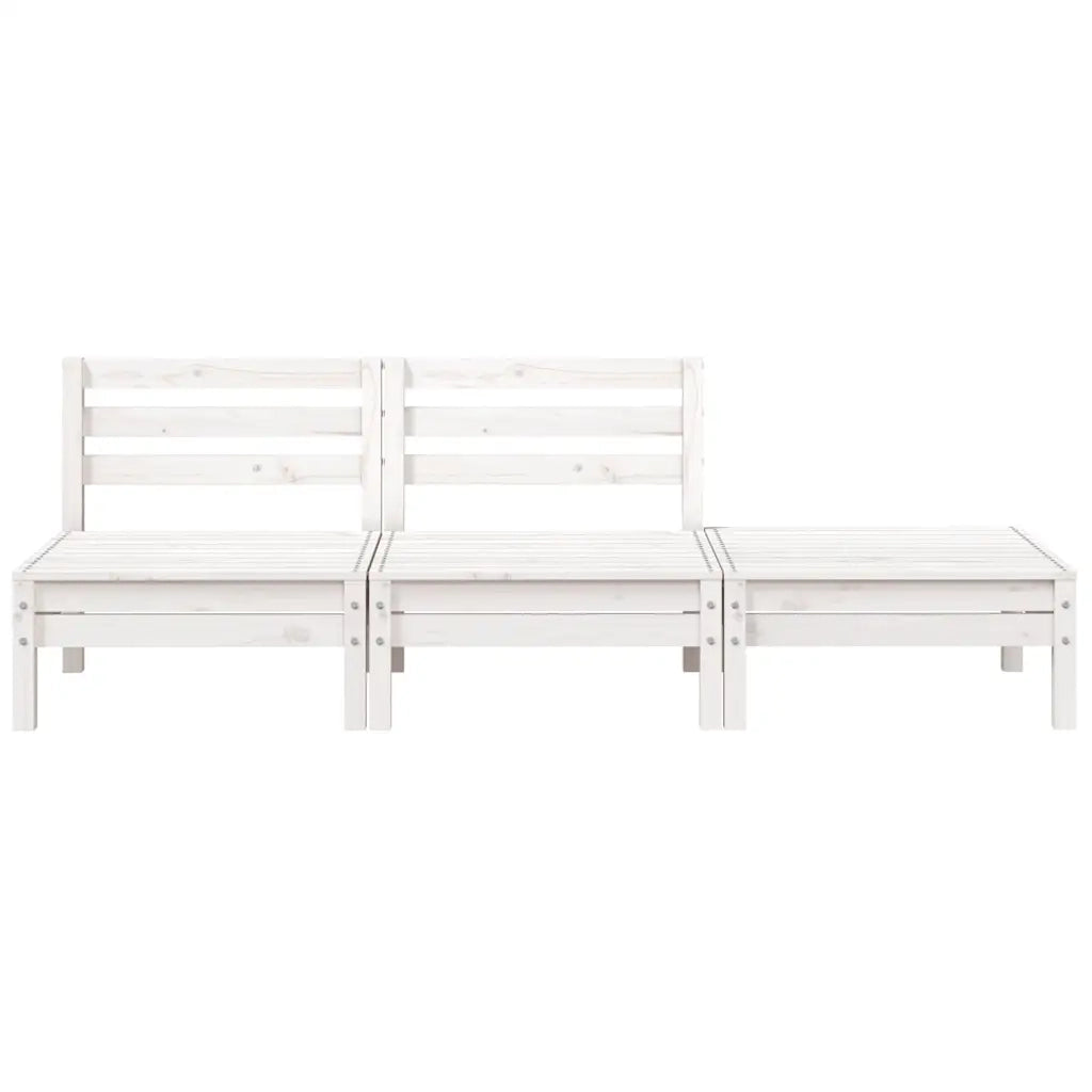 Divano da Giardino a 3 Posti in Legno Massello di Pino Bianco 838034