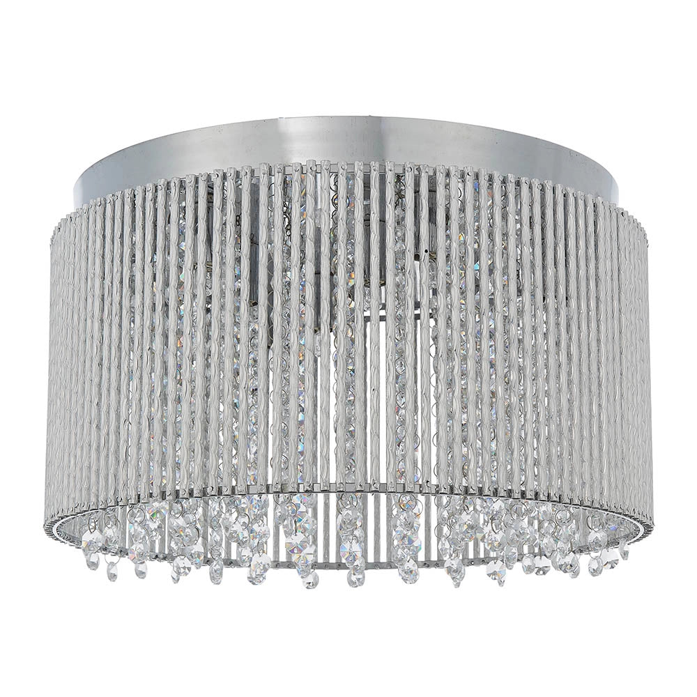 Plafoniera glamour cromo cristallo tonda 10xG9 Endon Galina