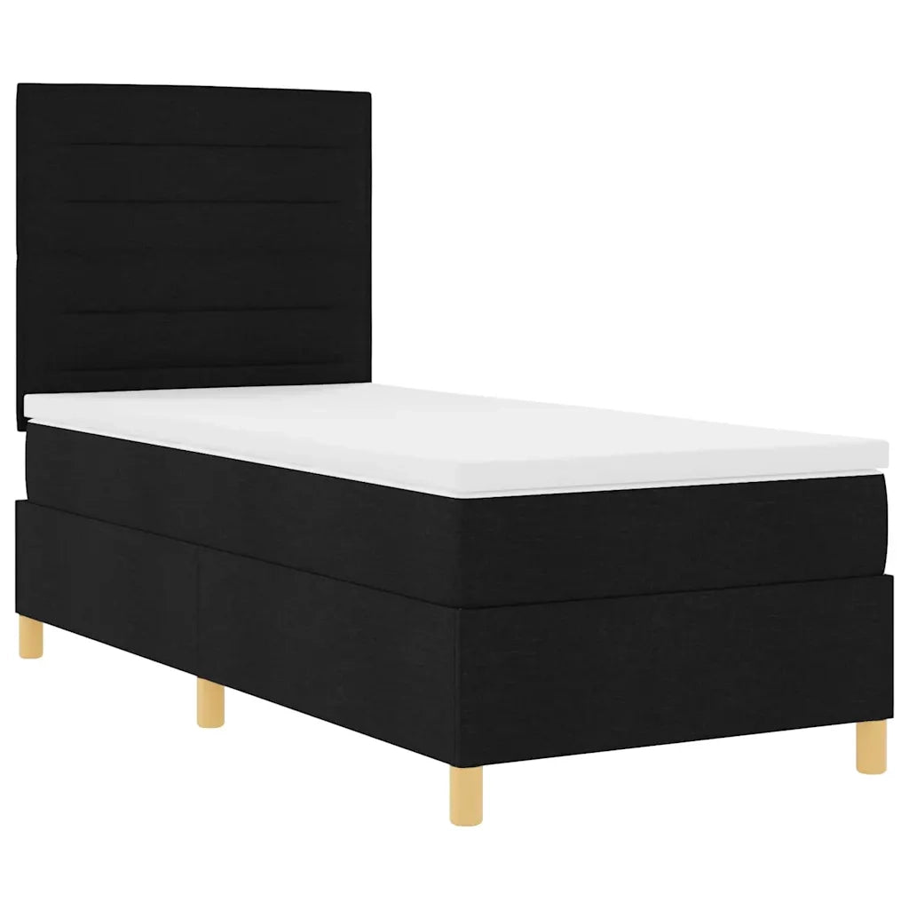 Letto a molle con materasso Nero 80 x 200 cm Tessuto 3339499