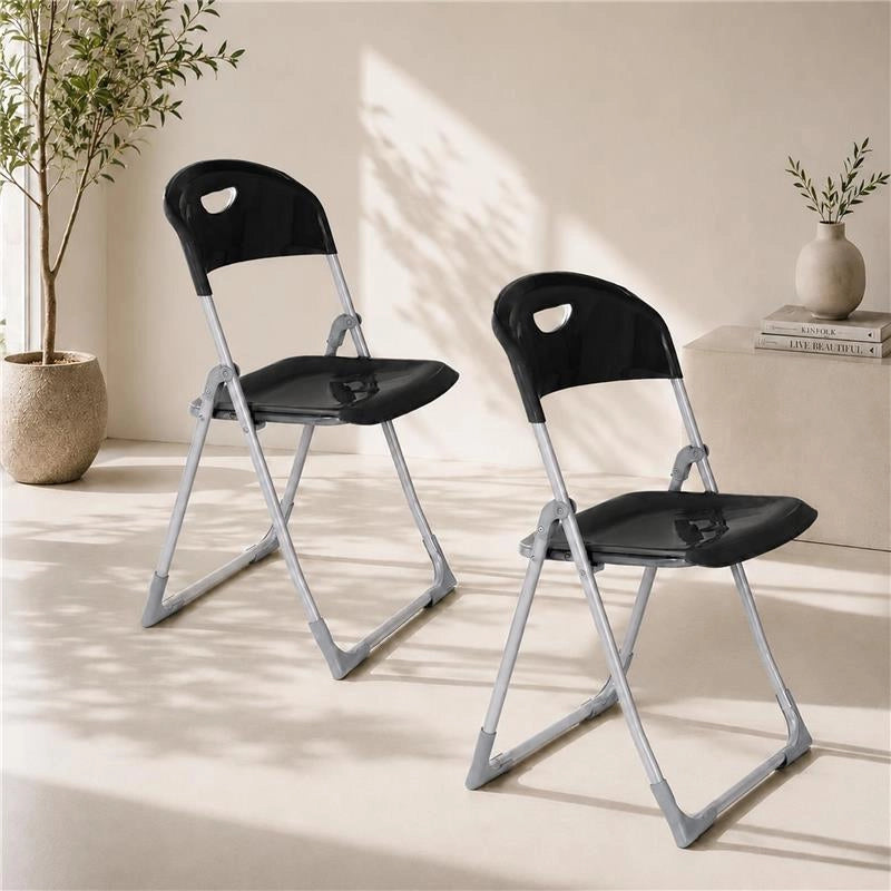 MAURY'S SET 4 SEDIE PIEGHEVOLI IN POLIPROPILENE COLORE NERO - 83X48X41 CM