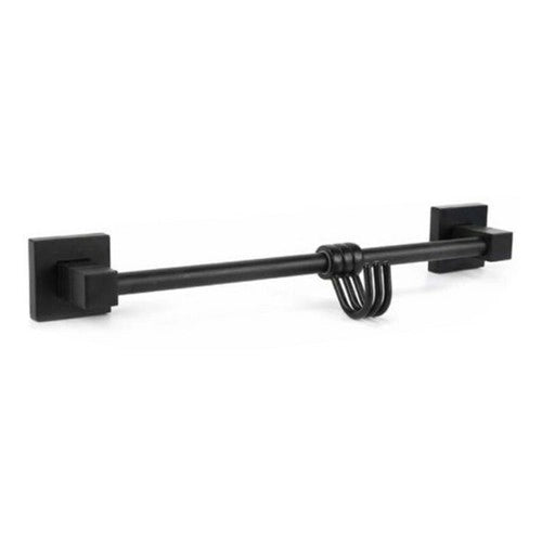 PORTA ASCIUGAMANI 3 GANCI SUPPORTO ARREDO BAGNO CASA CUCINA NERO 02113
